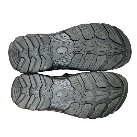 Jousen Mens 13 Brown Sandals Faux Leather Open Toe Hook Loop & Fastener Shoes - Picture 9 of 9